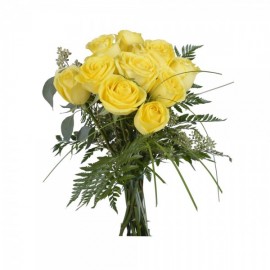 Yellow roses by the dozen